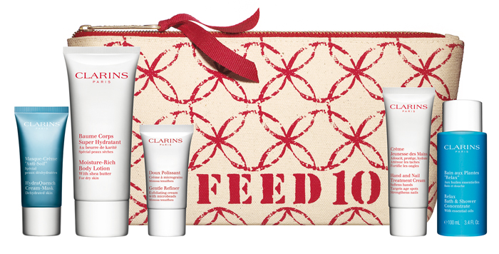 FEED charity + Clarins beauty gift